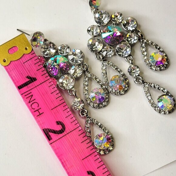 Aurora Borealis Crystal Earrings - Picture 4 of 10